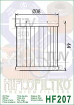 Φίλτρο λαδιού HF207 HF ADRESS125 - Image 2