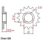 Γρανάζι JT 575 15 YAM XT600 TW χαμηλή πατούρα 520