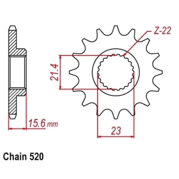 Γρανάζι JT 575 15 YAM XT600 TW χαμηλή πατούρα 520 - Image 1