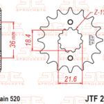Γρανάζι JTF280-13 ΑΧ1 520-18.4-21.6-11T