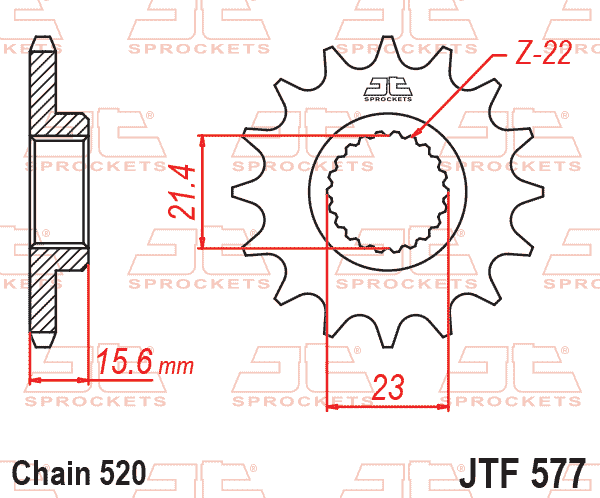 JTF577 ΓΡΑΝΑΖΙ JTF577-14 SFR XT600 520-21.4-23-22T - Image 1