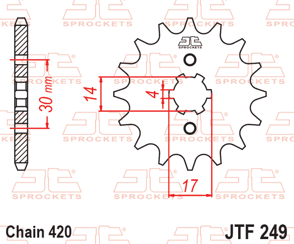 JTF249 Γρανάζι HONDA INNOVA 420-14-17-6T ORIG JTF 249 14T - Image 1